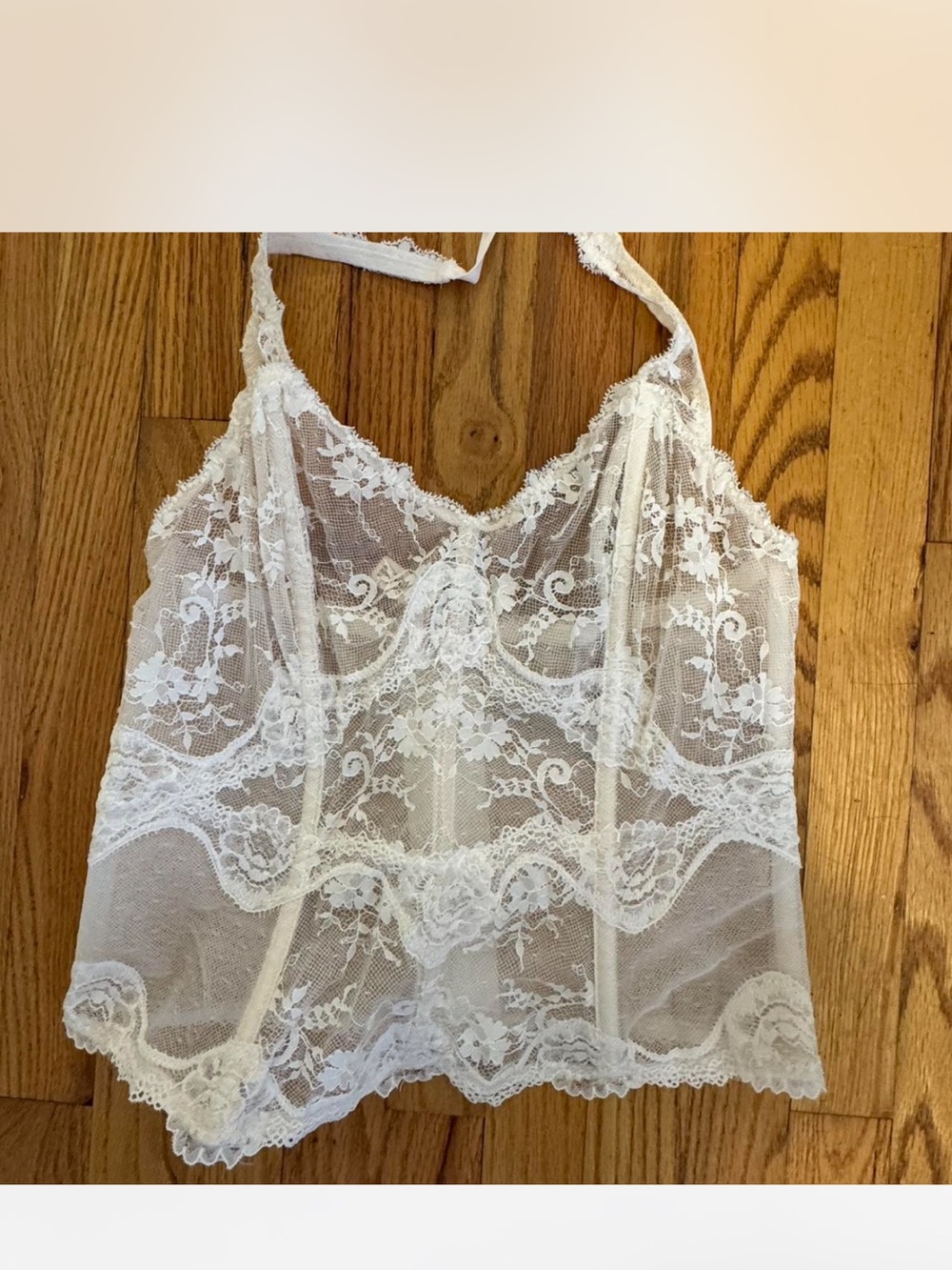 Victoria's Secret White Sheer Lace Camisole